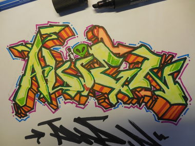 Graffiti Sketch in Neu anspach - Photo by Alien (2016)