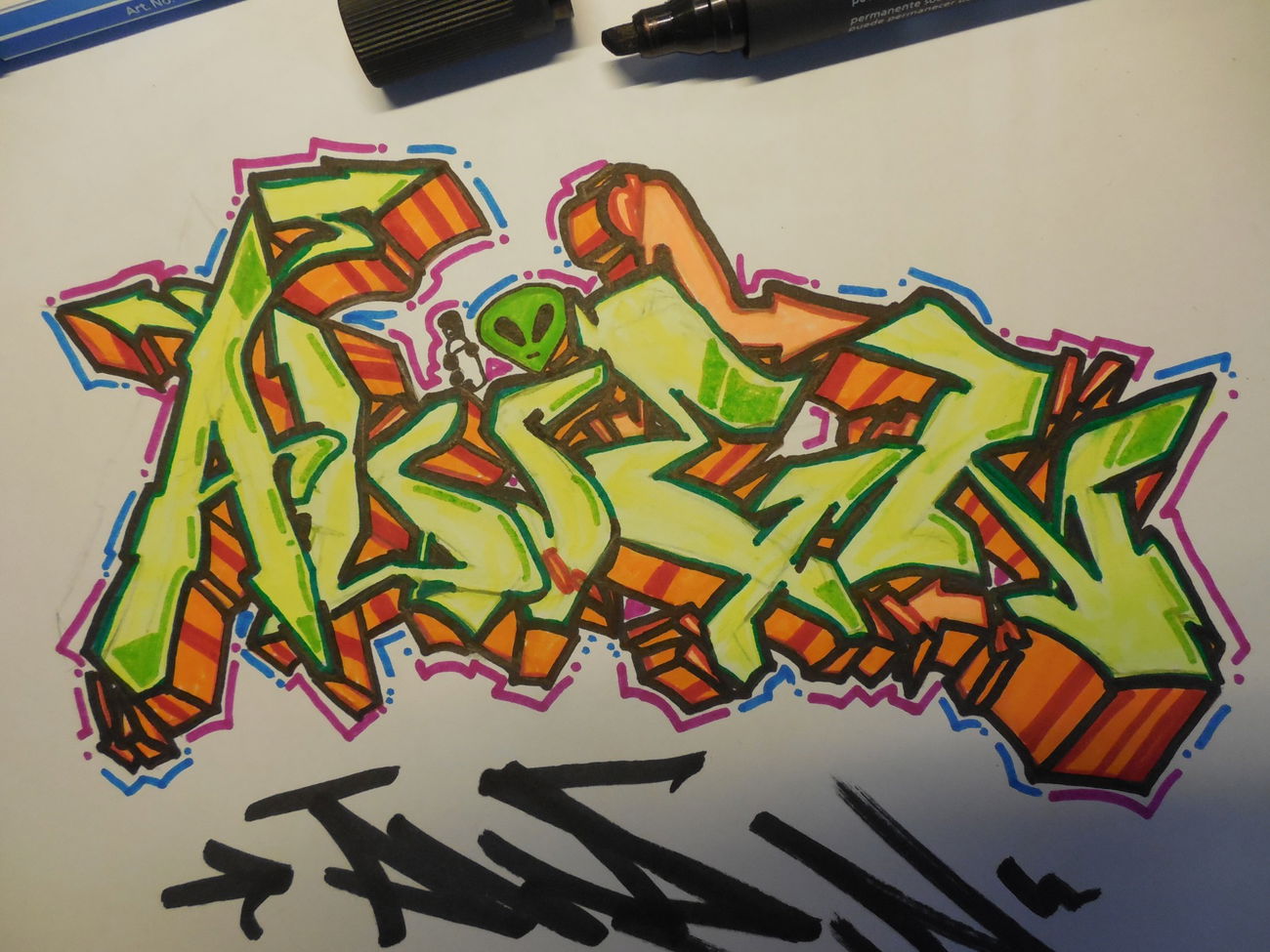 Graffiti Sketch in Neu anspach - Photo by Alien (2016)