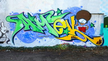 Graffiti Wall in Mellowpark  - Photo by Amek - Amek, AMC, AutoMatiCs (2018)