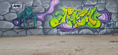 Graffiti Wall in Mellowpark  - Photo by Amek - Tako, Amek, AMC (2017)