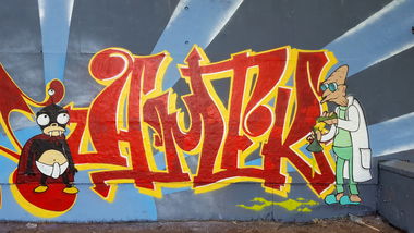 Graffiti Wall in Mellowpark  - Photo by Amek - Amek, AMC, Futurama (2017)