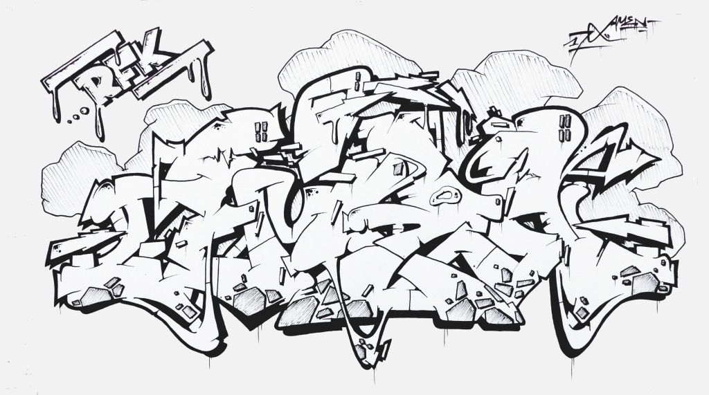 Graffiti Sketch - Photo by Amen76 - sketch, wildstyle, rfk (2017)