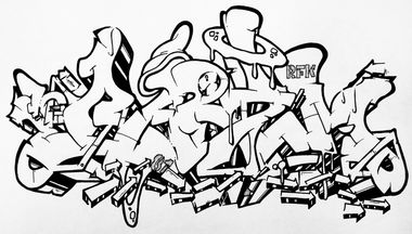 Graffiti Sketch - Photo by Amen76 - sketch, wildstyle, rfk (2017)