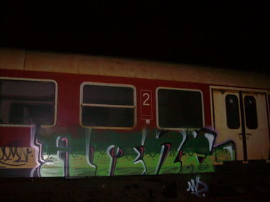 Graffiti Train in Sofia - Photo by AmneMdns - Train, Amne, MDns (2011)