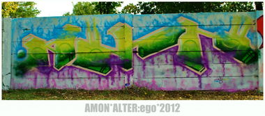 Graffiti Wall in Topolcany - Photo by Amoniac - amon, newer, crew (2012)