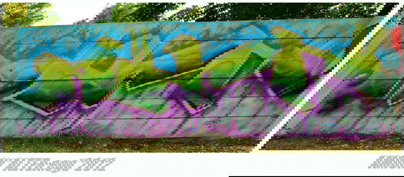 Graffiti Wall in Topolcany - Photo by Amoniac - amon, newer, crew (2012)