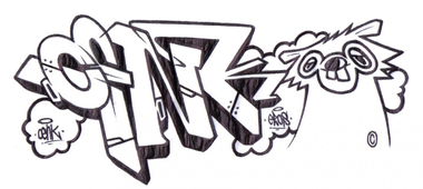 Graffiti Sketch in Wiesbaden - Photo by AndiWand - cenk, wiesbaden, hamster (2011)
