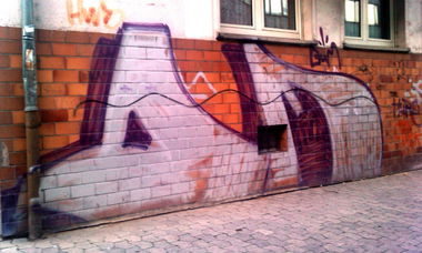 Graffiti Bombing in Mainz - Photo by AndiWand - DM, Gum, mainz