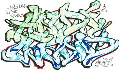 Graffiti Sketch in Karlsruhe - Photo by AndiWand - Andi, Wand, Rekz