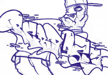 Graffiti Sketch in Mainz - Photo by AndiWand - Perplex, Le, Bagage (2013)