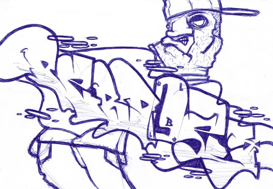 Graffiti Sketch in Mainz - Photo by AndiWand - Perplex, Le, Bagage (2013)