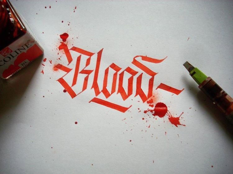 Graffiti Sketch - Photo by Anonim1 - calligraphy, calligraffiti, blood