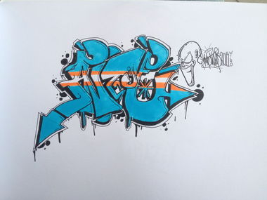 Graffiti Sketch in Vilinius - Photo by Antoniusone - ante, antonius, 14kru (2014)