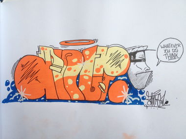 Graffiti Sketch in Vilinius - Photo by Antoniusone - throwup, ante, antonius (2014)