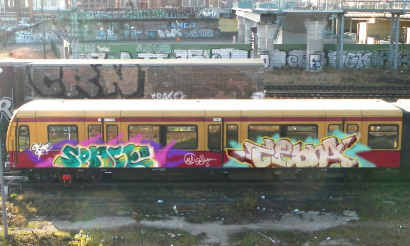 Graffiti Train in Berlin - Photo by Anusvisage - space, zebra, av (2014)