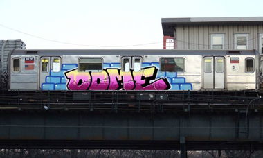 Graffiti Train in New York - Photo by Anusvisage - dome, new, york (2014)
