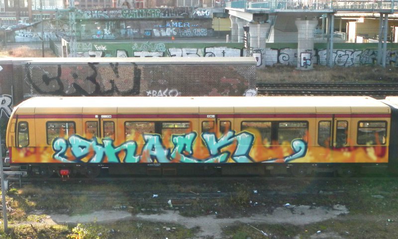 Graffiti Train in Berlin - Photo by Anusvisage - snack, train, berlin (2014)