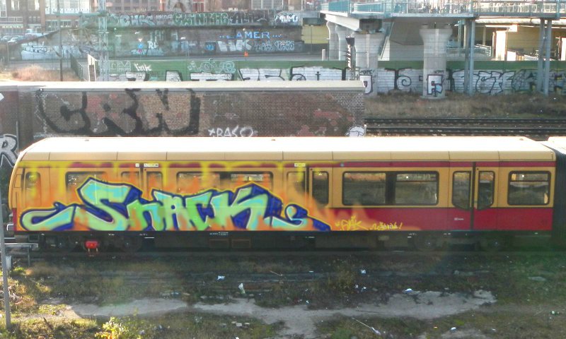 Graffiti Train in Berlin - Photo by Anusvisage - snack, train, berlin (2014)