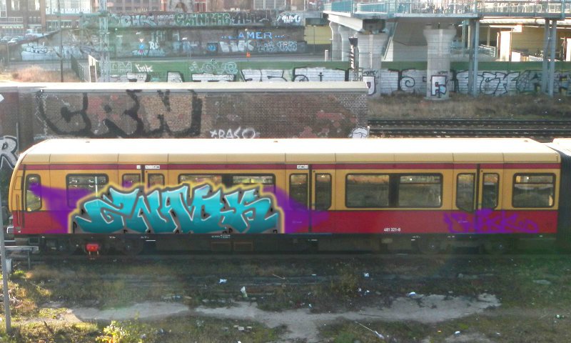Graffiti Train in Berlin - Photo by Anusvisage - snack, train, berlin (2014)