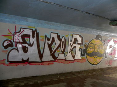 Graffiti Bombing in Vinnitsa - Photo by Apo_Ukraine - apo, apik (2013)
