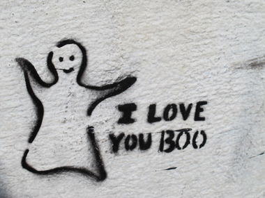 Graffiti Street Art in Austin  - Photo by ArtSlantStreet - ghost, stencil, pun (2013)