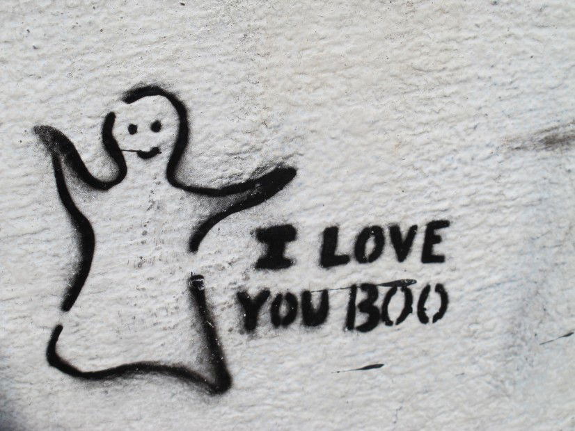 Graffiti Street Art in Austin  - Photo by ArtSlantStreet - ghost, stencil, pun (2013)