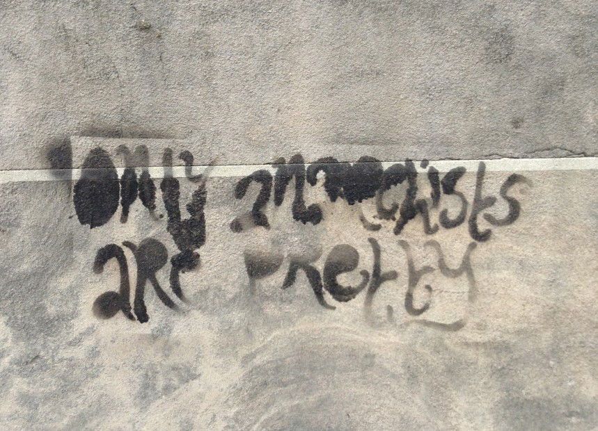 Graffiti Wall in Washington, D.C - Photo by ArtSlantStreet - anarchy, pretty, anarchist (2013)