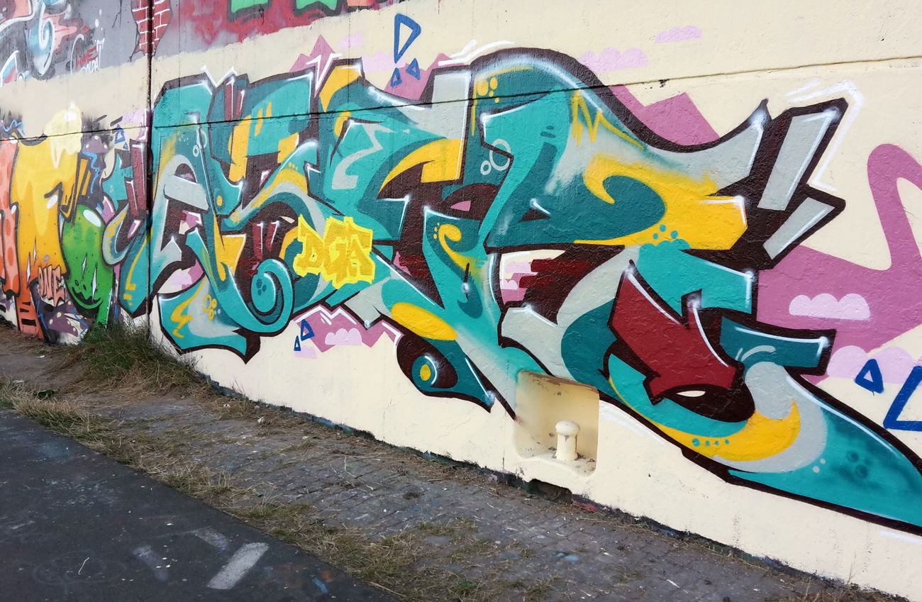 Graffiti Wall in Saarbrücken - Photo by Aser - Aser, DGA, dasgehtab (2015)