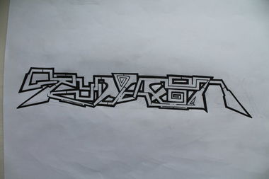 Graffiti Sketch in Kuznetsk - Photo by Asmek