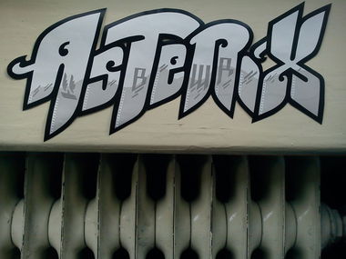 Graffiti Street Art in Humenné - Photo by Asteriks - sticker, asteriks (2012)