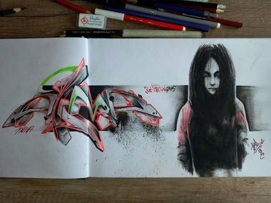 Graffiti Sketch - Photo by Atem1 - alma, fear, atem (2015)