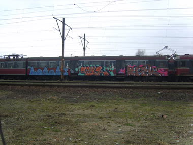 Graffiti Train in Tarnow - Photo by Aver - Rotor, OUS, DKH (2014)