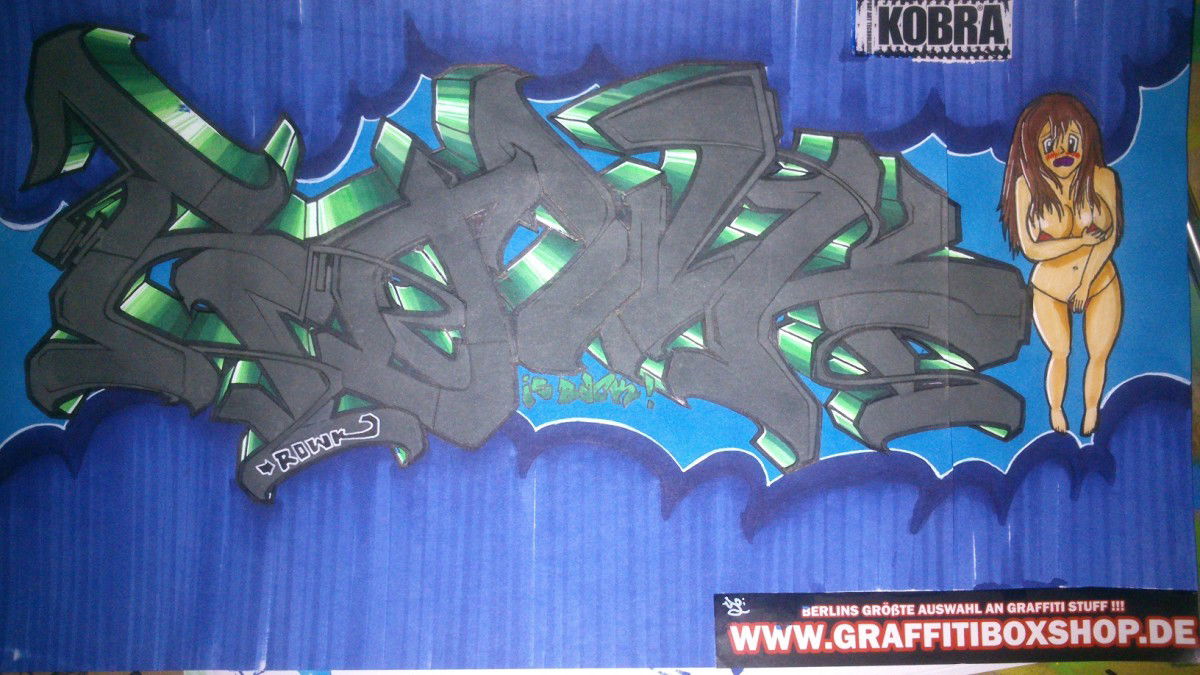 Graffiti Sketch in Rathenow - Photo by Aweck - Rowk, Awek, Aweck
