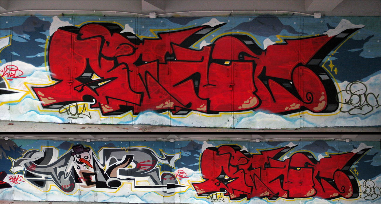 Graffiti Wall in Lublin - Photo by B3ncon3 - Kidr, Benc (2015)