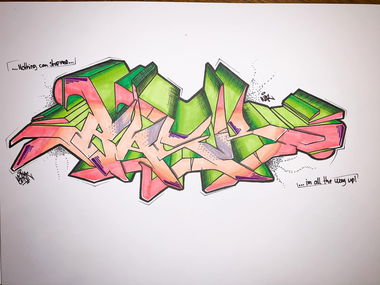 Graffiti Sketch - Photo by BASKone - sketch, graffitisketch, blackbooksketch (2019)