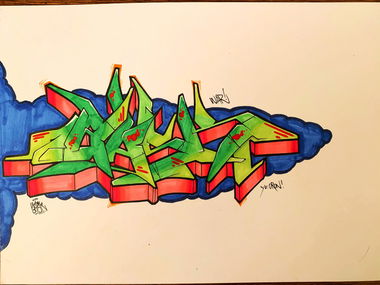 Graffiti Sketch - Photo by BASKone - sketch, graffitisketch, blackbooksketch (2019)