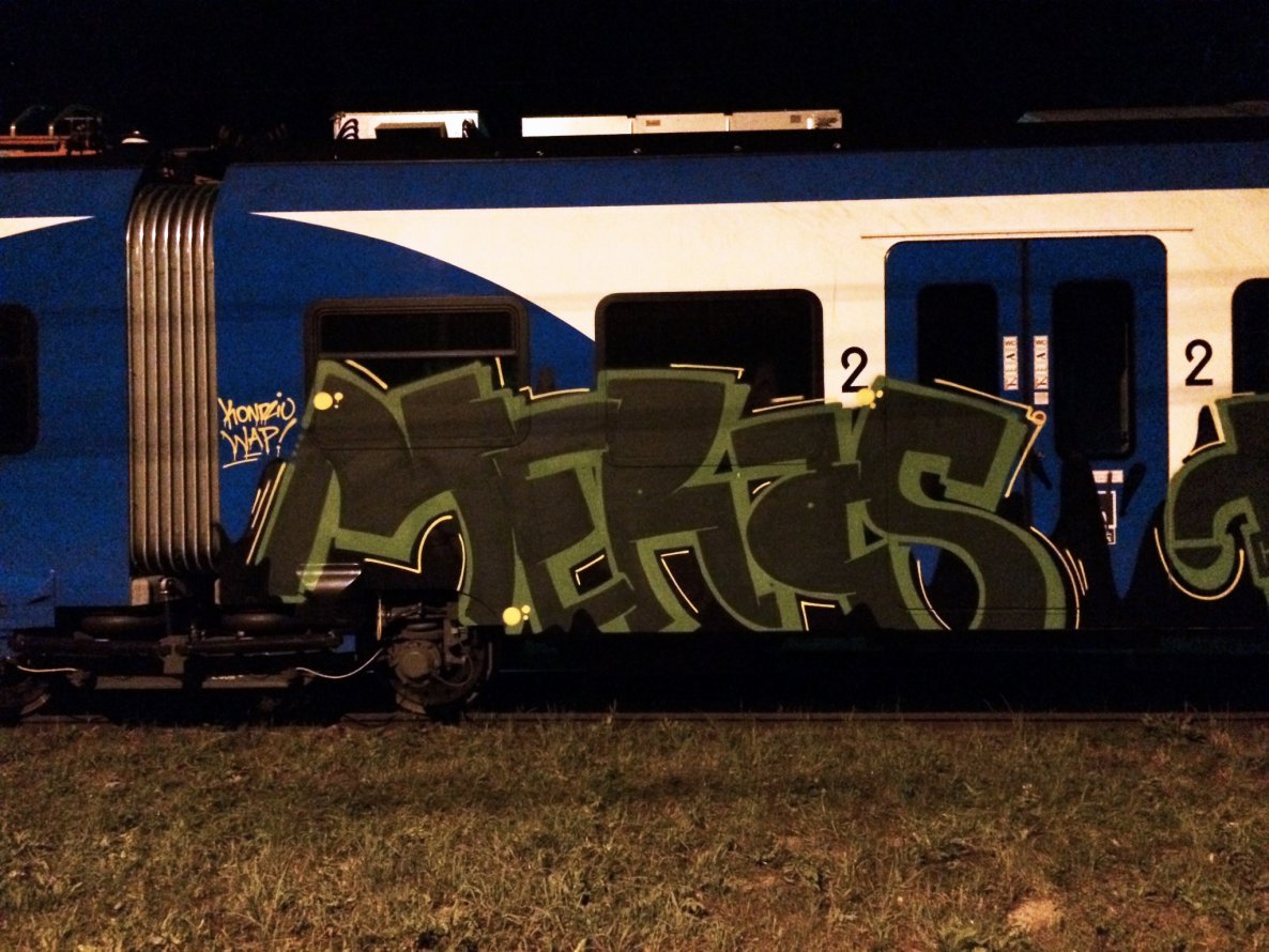 Graffiti Train - Photo by BLACKCHARLIE - Meras, Meraz, end2end (2014)