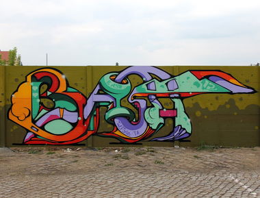 Graffiti Wall in Magdeburg - Photo by BLMNGLLSCKRSHR - b.ash, bash, b-ash (2013)