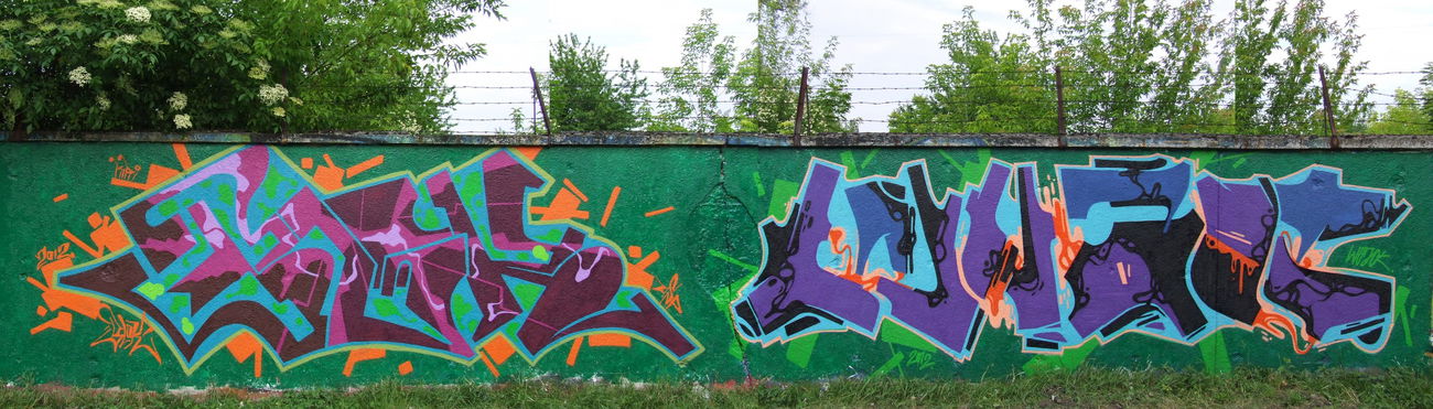 Graffiti Wall in Krakow - Photo by BLOKY - BLOK, WUJOT, USP (2012)