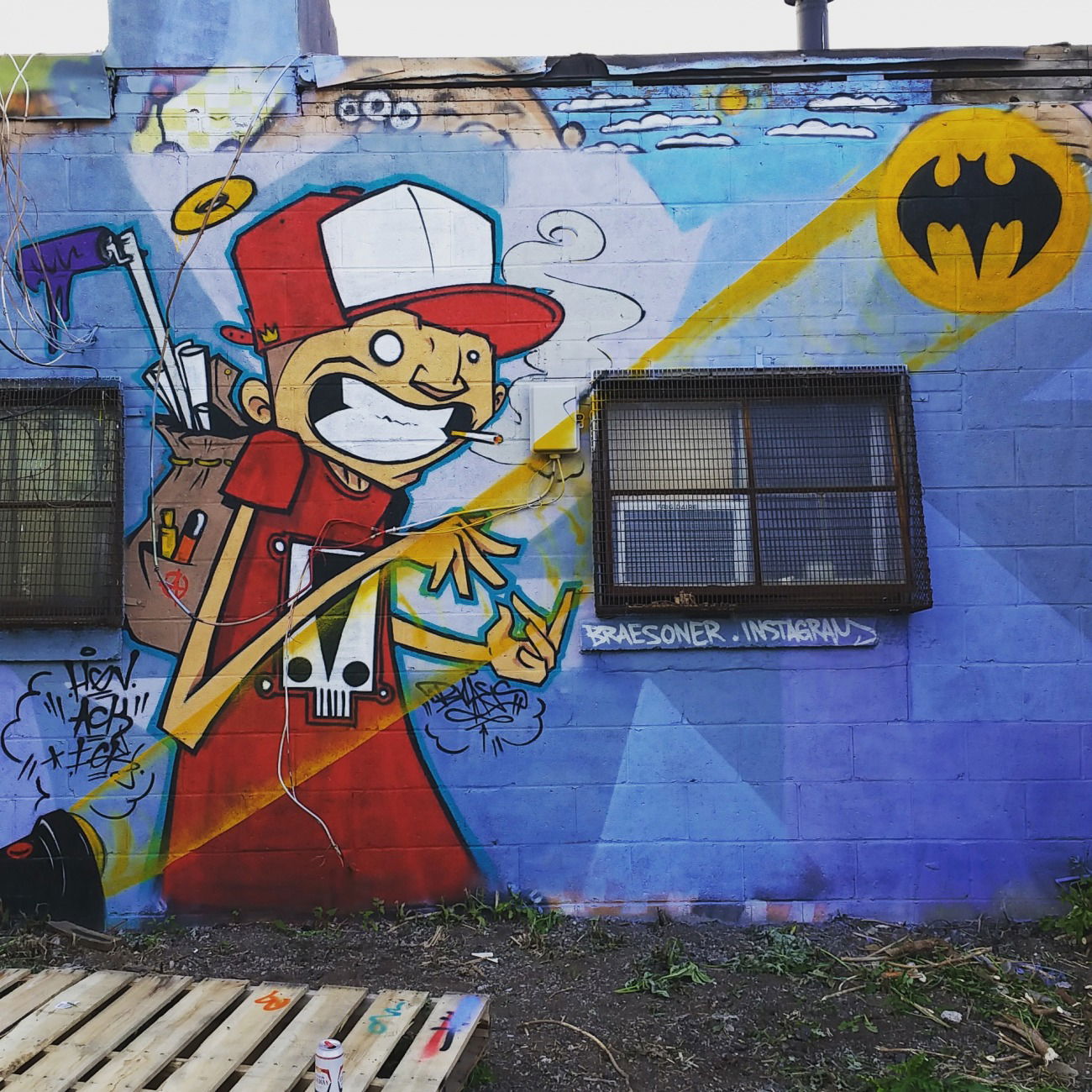 Graffiti Wall in Toronto - Photo by BRAES - batman, batcall, batsymbol (2015)