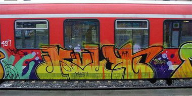 Graffiti Train in Brunswick - Photo by BSWriters - Kult, AH, Braunschweig
