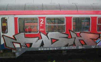 Graffiti Train in Brunswick - Photo by BSWriters - Push, BFDM, Braunschweig