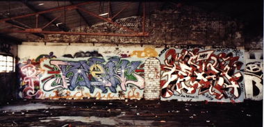 Graffiti Wall in Brunswick - Photo by BSWriters - Reen, Bart, BTC