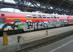 Graffiti Train in Leipzig - Photo by BTT0341 - DDR, Üf, Train (2013)