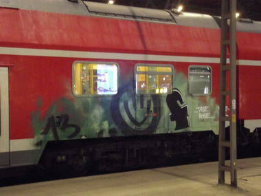 Graffiti Train - Photo by BTT0341 - <ÜF, Train, Leipzig