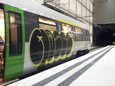 Graffiti Train - Photo by BTT0341 - moses, bk, leipzig (2014)