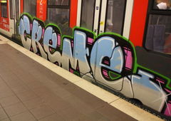 Graffiti Train - Photo by BTT0341 - creme, ak47, stuttgart