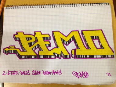 Graffiti Sketch in Vienna - Photo by Babu104Pemo - Pemo, sketch (2012)