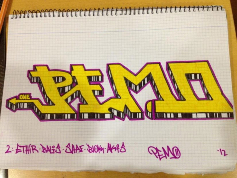 Graffiti Sketch in Vienna - Photo by Babu104Pemo - Pemo, sketch (2012)