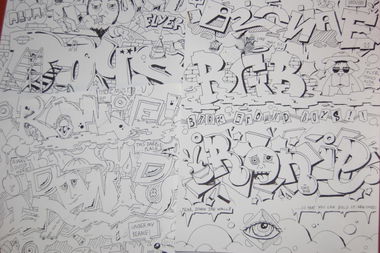 Graffiti Sketch in frankfurt - Photo by BackgroundBoys - ironie21, bgb (2013)